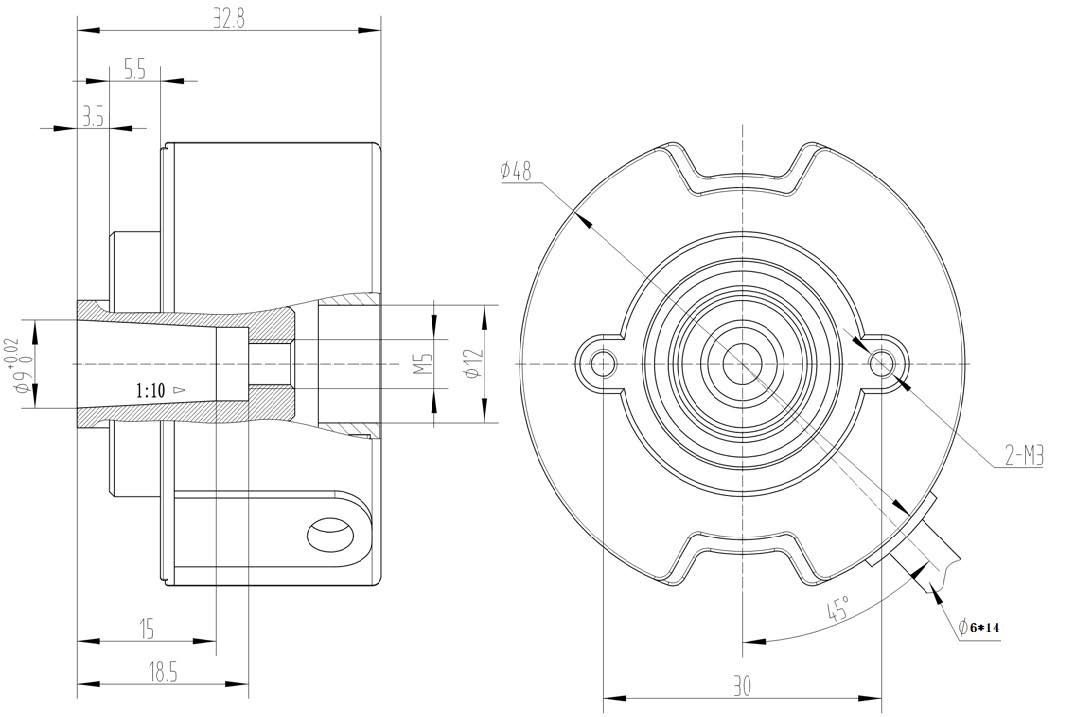 UZ4809 HS 48mm creux arbre incrémentiel encodeur avec Commutation UVW